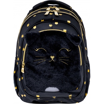Astra Ученическа раница Astra - Пухкаво черно коте, 3 ципа (AS502025021)