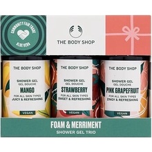 The Body Shop Foam & Merriment Shower Gel Trio : sprchový gel Mango 60 ml + sprchový gel Strawberry 60 ml + sprchový gel Pink Grapefruit 60 ml