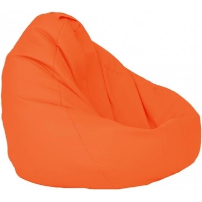 Pufrelax Пуф круша, 320л. , Nirvana Grande - Orange, Еко кожа, Пълнеж от полистиролни перли (PUF-G-NGR-ML-OR)