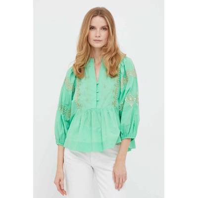 Rich & Royal Памучна блуза Rich & Royal дамска в зелено с апликация (2305.728)