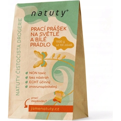 Natuty Prací prášok na svetlú a bielu bielizeň 1 kg