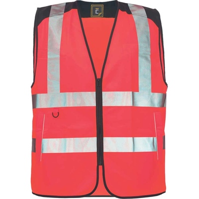 ČERVA EXPORT IMPORT a. s Работна жилетка cerva knoxfield hvps / hi-vis с щамповани 5 см светлоотразителни ленти - червена, размер l (0355000220003)
