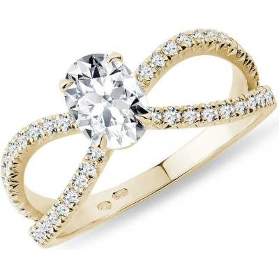 Klenota Luxusní prsten s diamanty ve žlutém zlatě k0857013