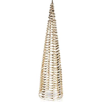 Home Styling Decoration Svietiaci vianočný stromček kužeľ 80 cm, zlatý, 80 LED