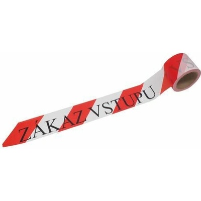 TOPTRADE páska výstražná, nelepicí, "Zákaz vstupu", červeno – bílá, 75 mm x 100 m