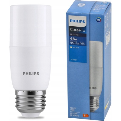 Philips LED CorePro stick T38 9.5W/68W E27 3000K 950lm NonDim 15Y