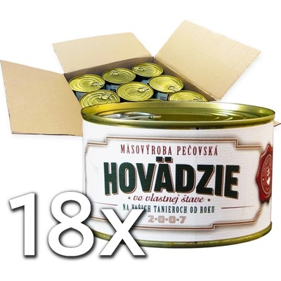 Mäsovýroba Pečovská Hovädzie mäso vo vlastnej šťave 18 x 410 g