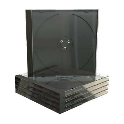 MediaRange CD obal pre 1 disk, 10,4mm transparentný s čiernym trayom - balenie 50ks; Machnine packing