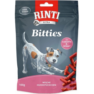 Pochoutka Rinti Bitties kuře s karotkou a špenátem 100 g