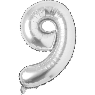 DAALO Nafukovací balónky čísla maxi stříbrné 9