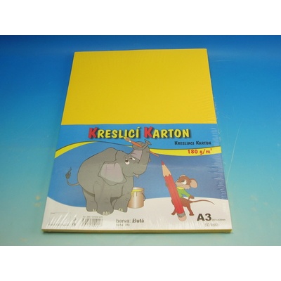 Kreslící karton A3 žlutý 180 g