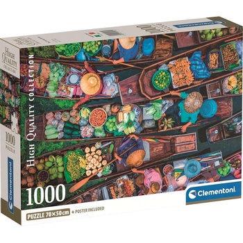 Clementoni Пъзел Clementoni от 1000 части - Тайландски плаващ пазар (39932)