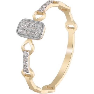 Zlaton Prsten žluté zlato obdélník s diamantem 000460812236
