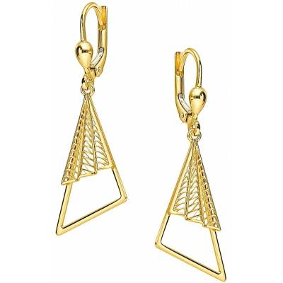 Zlaton Náušnice žluté zlato trojúhelník visací 4cm 2.05g O20082603937