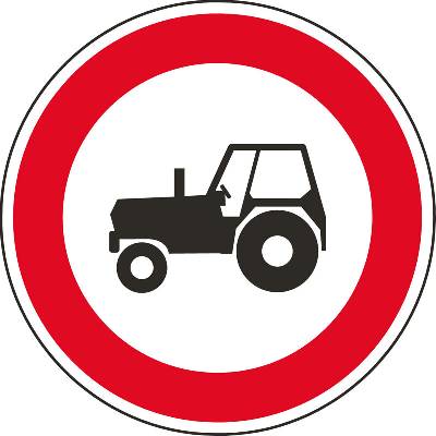 Dopravní značka – Zákaz vjezdu traktorů