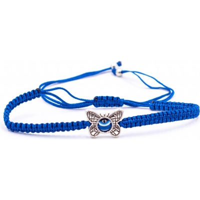 Milujeme Kameny Alláhovo oko motýl - modrý náramek se shamballa zapínáním AL17