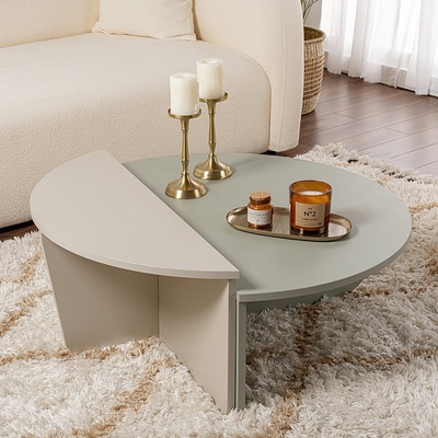 ASG Orion - дизайнерска маса пепеляво зелено и пясъчник (8684283439744)