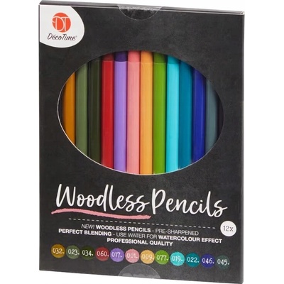 DecoTime Woodless Pencils bezdrévkové akvarelové ceruzky 032 045 12 ks
