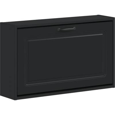 vidaXL Стенно шкафче за обувки UTRECHT 71 x 17 x 43 см Черно (897726)