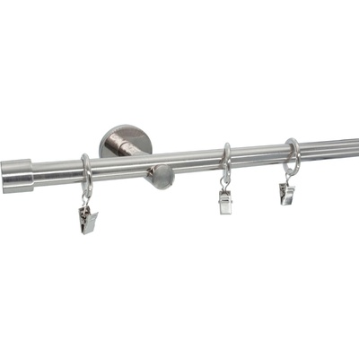 KovovégarnýžeCZ Rullo modern 19 mm Jednořadá Kroužky s žabkou nerez 180 cm