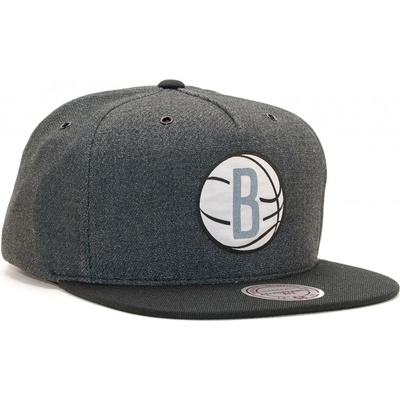Mitchell & Ness Brooklyn Nets Hardwood Classic Woven Reflective Charcoal/Black Snapback Šedá Černá Černá