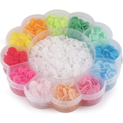 Plastové patentky / stiskací knoflíky sada v boxu vel. 18" Varianta: mix, Balení: 1 sada – Sleviste.cz