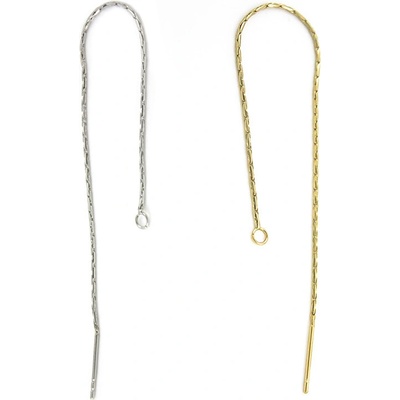 Řetízkové náušnice 316L s otevřeným kroužkem - 1Ks - Light Gold SL / 1Ks – Zboží Dáma