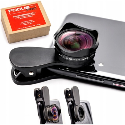 Focus PRO objektiv pro smartphone, telefon, makro a širokoúhlý 2v1 4K HD