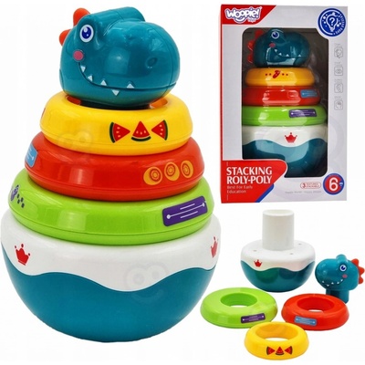 Woopie senzorická hračka Dino Pyramid Puzzle pre deti