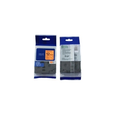 páska BROTHER TZB31 čierne písmo, fluorescenčná oranžová páska Tape (12mm) (TZEB31)