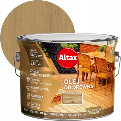 Altax olej na dřevo pro nábytek a terasy, přírodní tungový olej, 2,5 l, dub – Zbozi.Blesk.cz