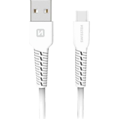 Swissten 71505531 USB na USB-C, nabíjecí, USB na USB-C, 3A, 1m, bílý