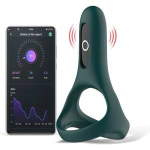 Magic Motion Rise - вибриращ пенис пръстен с управление чрез приложение за мъже (зелен)