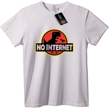 NOONEBRAND Тениска Без Интернет Тиранозавър - S, White