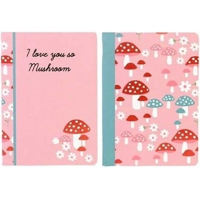 PINK MUSHROOMS Sešit A4 linkovaný