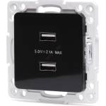 Aigostar - безрамкова захранваща USB розетка 2x USB-A черна (AI2763)