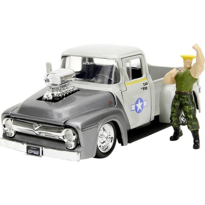 JADA TOYS model osobního automobilu Ford Street Fighter 1956 Ford Pickup s postavou Guile hotový model Model osobního au