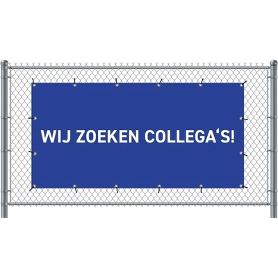 Jansen Display Standardní banner na plotPřijímáme nové zaměstnance holandský modré, 2000 x 1000 mm