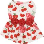 Рокля за куче Cherry Kiss - с 3D цветя