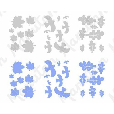 UV silueta na prosklené plochy, arch, samolepka 297 x 420 x 0,1 mm A3, dubový list