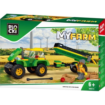 ICOM Blocki MyFarm Traktor s přívěsem 164 ks – Zbozi.Blesk.cz