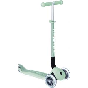 Globber Детска сгъваема еко тротинетка Globber - Primo Foldable Lights Ecological, пистачио (696-505) Тротинетка, скутер