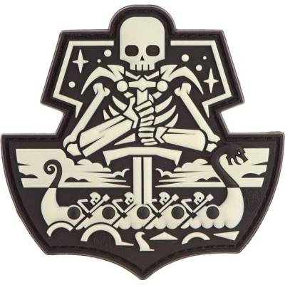 Gumová nášivka Jackets to Go Ghost Ship Skull - svietiací