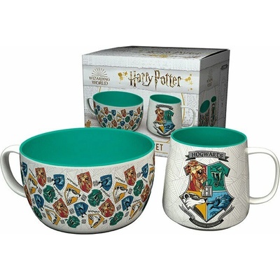 CurePink Keramický set Harry Potter Erby Bradavických kolejí misky hrnku 385 ml BS0039 858 ml