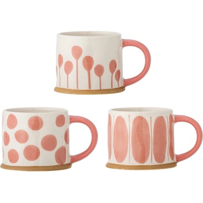 Bloomingville Глинени чаши в комплект от 3 бр. в цвят сьомга/кремави 450 ml Linora - Bloomingville (82072434)