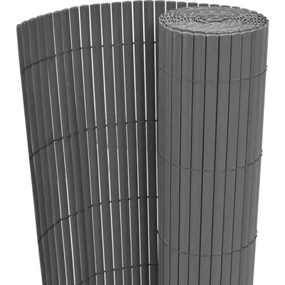 zahrada-XL Oboustranný zahradní plot PVC 90 x 500 cm šedý