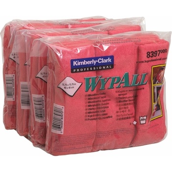 Wypall Kimberly-Clark Микрофибърна кърпа WypAll 8397, 40 х 40 cm, червена, 6 броя