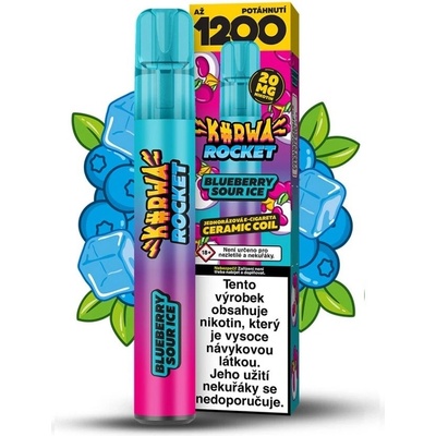 Kurwa Rocket Blueberry Sour Ice 20 mg 1 200 potahů – Zboží Dáma