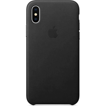 Apple iPhone Leather Case - оригинален кожен кейс (естествена кожа) за iPhone X (черен)