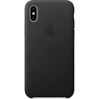 Apple iPhone Leather Case - оригинален кожен кейс (естествена кожа) за iPhone X (черен)
